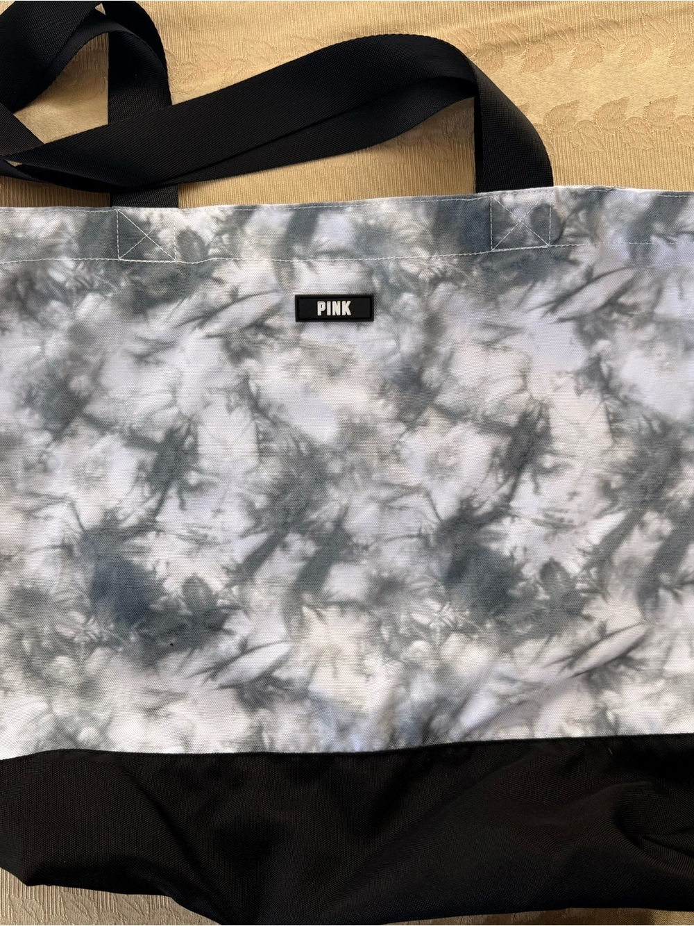 PINK Victoria's Secret Tie-Dye Gray & White Tote Bag
